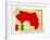 Stamp with Map and Flag of Guinea-Perysty-Framed Art Print