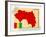 Stamp with Map and Flag of Guinea-Perysty-Framed Art Print