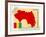 Stamp with Map and Flag of Guinea-Perysty-Framed Art Print