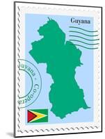 Stamp with Map and Flag of Guyana-Perysty-Mounted Art Print