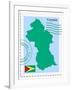 Stamp with Map and Flag of Guyana-Perysty-Framed Art Print