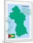 Stamp with Map and Flag of Guyana-Perysty-Mounted Art Print