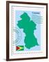 Stamp with Map and Flag of Guyana-Perysty-Framed Art Print
