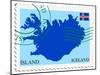 Stamp with Map and Flag of Iceland-Perysty-Mounted Art Print