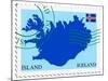 Stamp with Map and Flag of Iceland-Perysty-Mounted Art Print