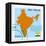 Stamp with Map and Flag of India-Perysty-Framed Stretched Canvas