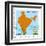 Stamp with Map and Flag of India-Perysty-Framed Art Print