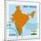 Stamp with Map and Flag of India-Perysty-Mounted Art Print