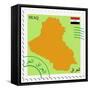 Stamp with Map and Flag of Iraq-Perysty-Framed Stretched Canvas