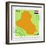 Stamp with Map and Flag of Iraq-Perysty-Framed Premium Giclee Print