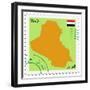 Stamp with Map and Flag of Iraq-Perysty-Framed Premium Giclee Print