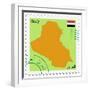 Stamp with Map and Flag of Iraq-Perysty-Framed Premium Giclee Print