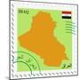 Stamp with Map and Flag of Iraq-Perysty-Mounted Premium Giclee Print