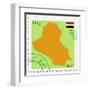 Stamp with Map and Flag of Iraq-Perysty-Framed Art Print