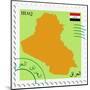 Stamp with Map and Flag of Iraq-Perysty-Mounted Art Print
