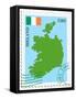 Stamp with Map and Flag of Ireland-Perysty-Framed Stretched Canvas