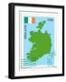 Stamp with Map and Flag of Ireland-Perysty-Framed Art Print