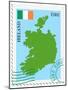 Stamp with Map and Flag of Ireland-Perysty-Mounted Art Print