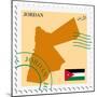 Stamp with Map and Flag of Jordan-Perysty-Mounted Premium Giclee Print