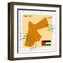 Stamp with Map and Flag of Jordan-Perysty-Framed Art Print