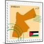 Stamp with Map and Flag of Jordan-Perysty-Mounted Art Print