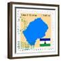Stamp with Map and Flag of Lesotho-Perysty-Framed Premium Giclee Print
