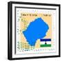 Stamp with Map and Flag of Lesotho-Perysty-Framed Premium Giclee Print