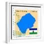 Stamp with Map and Flag of Lesotho-Perysty-Framed Premium Giclee Print