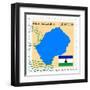 Stamp with Map and Flag of Lesotho-Perysty-Framed Art Print