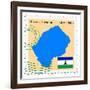 Stamp with Map and Flag of Lesotho-Perysty-Framed Art Print