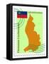 Stamp with Map and Flag of Liechtenstein-Perysty-Framed Stretched Canvas