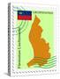 Stamp with Map and Flag of Liechtenstein-Perysty-Stretched Canvas