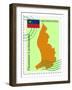 Stamp with Map and Flag of Liechtenstein-Perysty-Framed Art Print