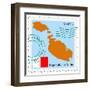 Stamp with Map and Flag of Malta-Perysty-Framed Art Print