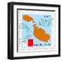 Stamp with Map and Flag of Malta-Perysty-Framed Art Print