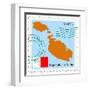 Stamp with Map and Flag of Malta-Perysty-Framed Art Print