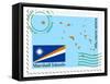 Stamp with Map and Flag of Marshal Islands-Perysty-Framed Stretched Canvas