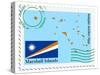 Stamp with Map and Flag of Marshal Islands-Perysty-Stretched Canvas