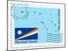 Stamp with Map and Flag of Marshal Islands-Perysty-Mounted Art Print