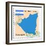 Stamp with Map and Flag of Nicaragua-Perysty-Framed Premium Giclee Print