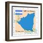 Stamp with Map and Flag of Nicaragua-Perysty-Framed Art Print