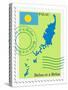 Stamp with Map and Flag of Palau-Perysty-Stretched Canvas