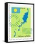 Stamp with Map and Flag of Palau-Perysty-Framed Stretched Canvas