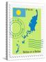 Stamp with Map and Flag of Palau-Perysty-Stretched Canvas