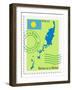 Stamp with Map and Flag of Palau-Perysty-Framed Art Print