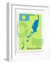 Stamp with Map and Flag of Palau-Perysty-Framed Art Print