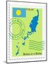 Stamp with Map and Flag of Palau-Perysty-Mounted Art Print