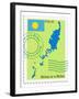 Stamp with Map and Flag of Palau-Perysty-Framed Art Print