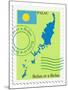 Stamp with Map and Flag of Palau-Perysty-Mounted Art Print