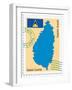 Stamp with Map and Flag of Saint Lucia-Perysty-Framed Art Print